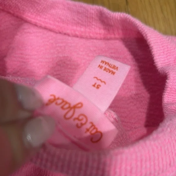 Cat & Jack Pink Crew Neck Top Soft Cotton Blend - Picture 2 of 2